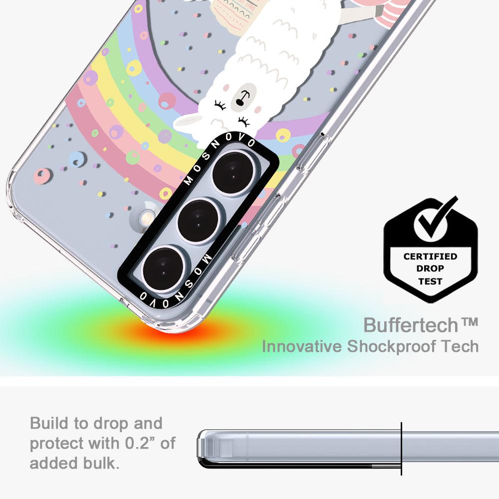 Pastel Rainbow Llama Phone Case - Samsung Galaxy S24 Plus Case - MOSNOVO