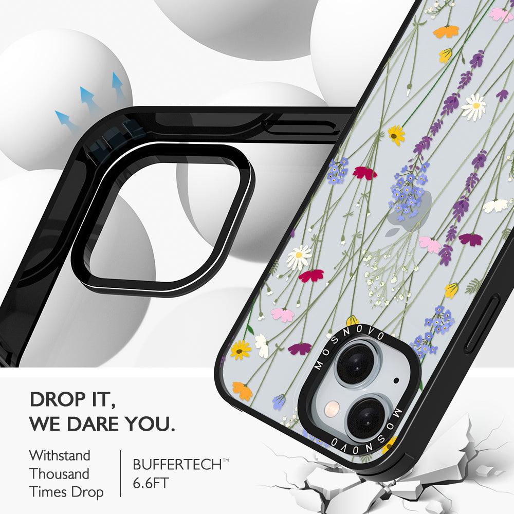 Floral Garden Lavender Daisy Flower Phone Case - iPhone 15 Plus Case - MOSNOVO