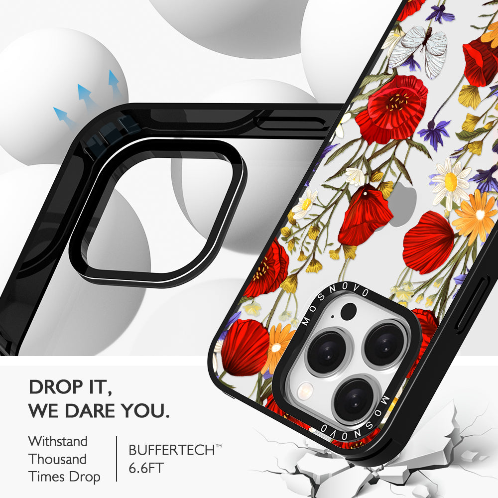 Poppy Floral Phone Case - iPhone 15 Pro Case - MOSNOVO