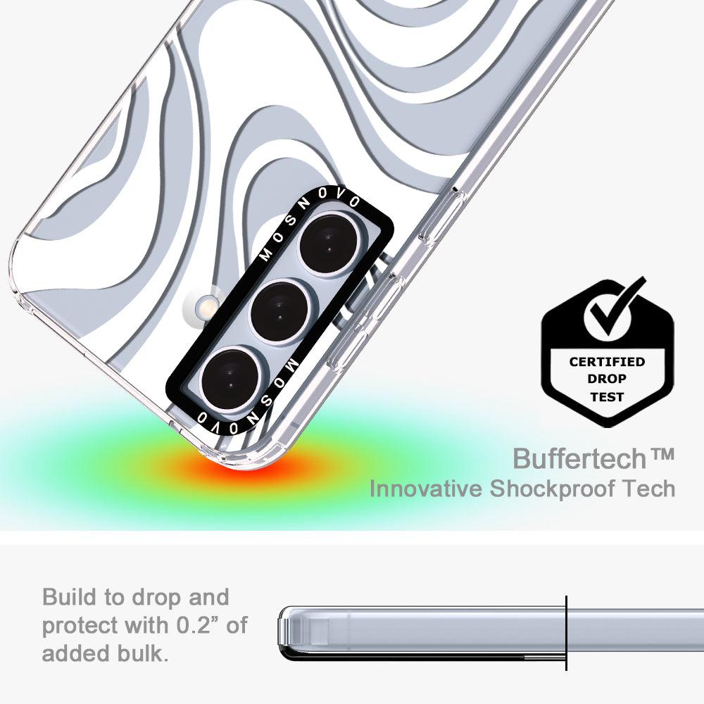 White Swirl Phone Case - Samsung Galaxy S24 Case - MOSNOVO
