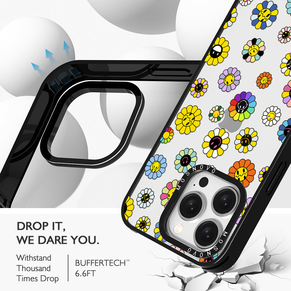 Flower Smiley Face Phone Case - iPhone 15 Pro Case - MOSNOVO