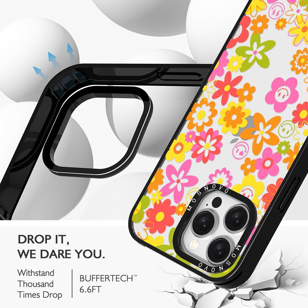 70's Groovy Floral Phone Case - iPhone 15 Pro Max Case - MOSNOVO