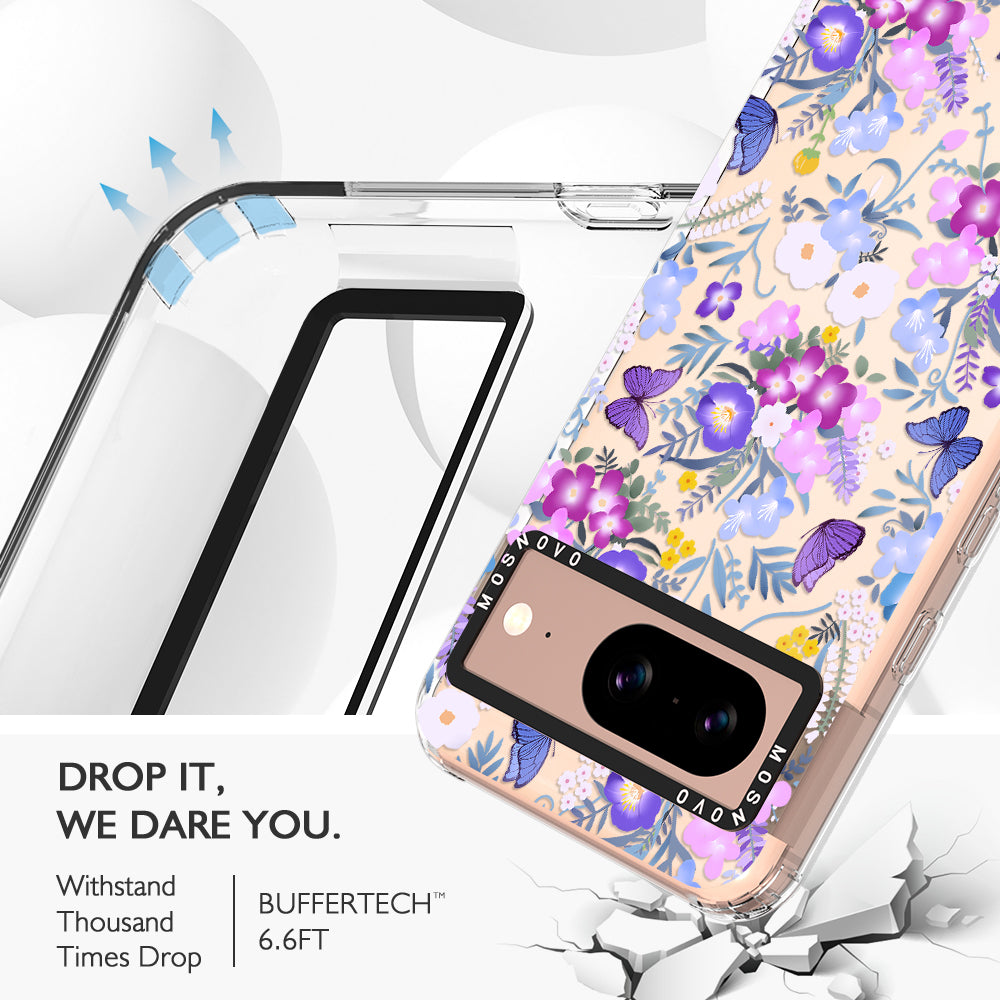 Purple Peri Nemophila Flower Phone Case - Google Pixel 8 Case