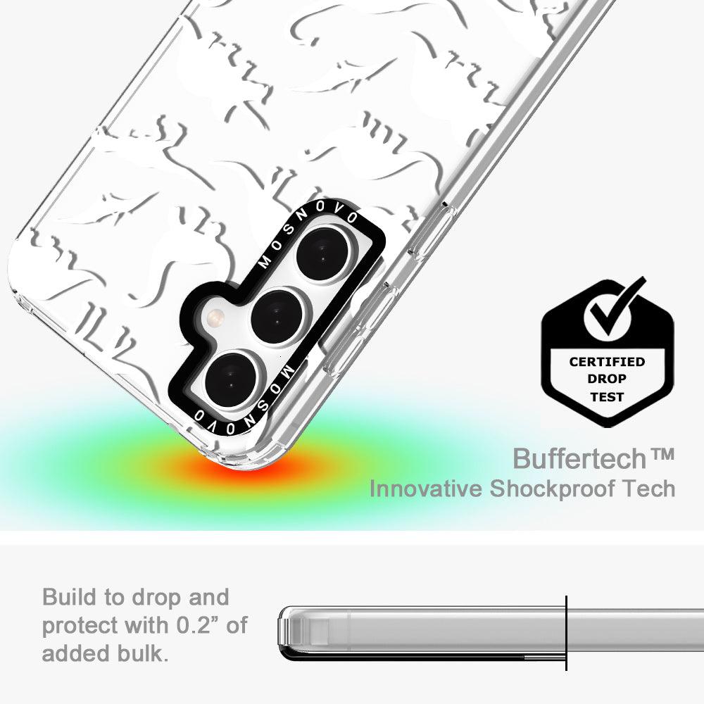White Dinosaur Phone Case - Samsung Galaxy S23 FE Case