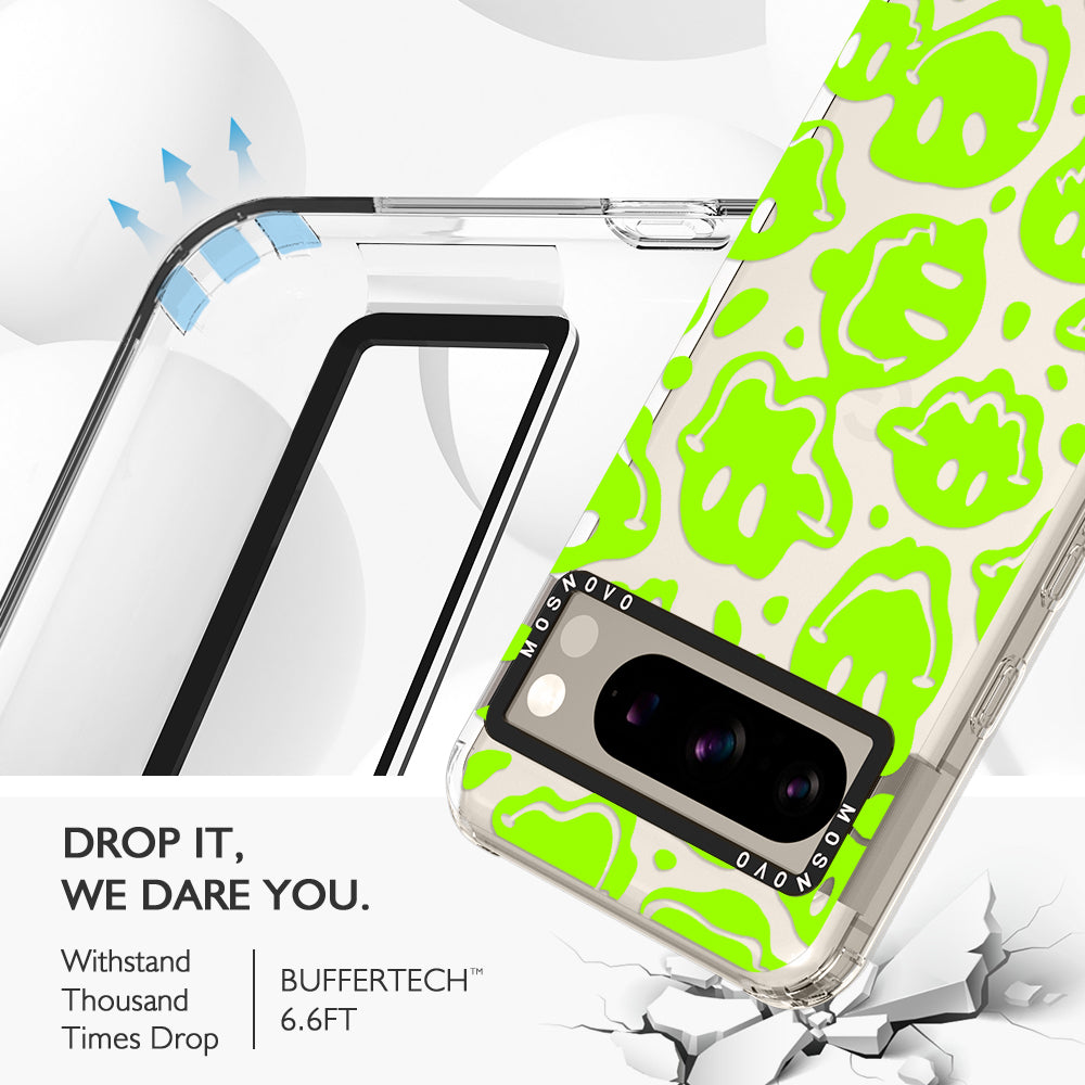 Distorted Green Smiles Face Phone Case - Google Pixel 8 Pro Case - MOSNOVO