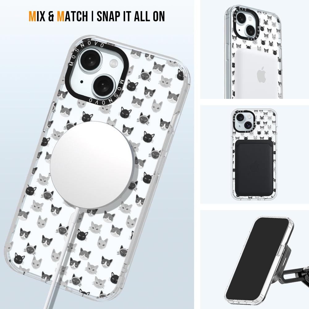 Cats Head Phone Case - iPhone 15 Case - MOSNOVO