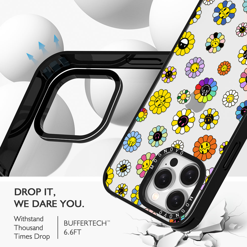 Flower Smiley Face Phone Case - iPhone 15 Pro Max Case - MOSNOVO