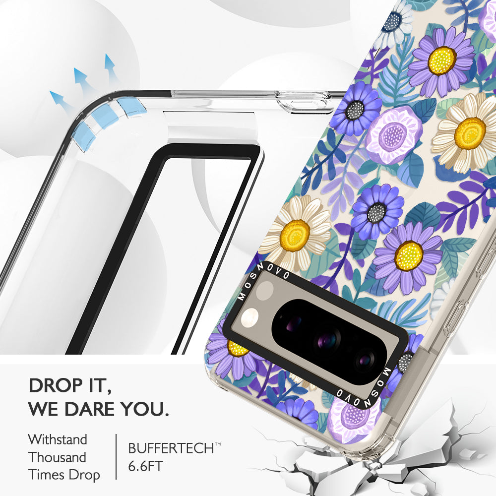 Purple Floral Phone Case - Google Pixel 8 Pro Case - MOSNOVO