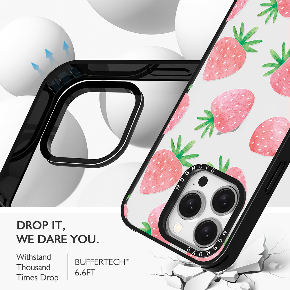 Pastel Strawberry Phone Case - iPhone 15 Pro Case - MOSNOVO