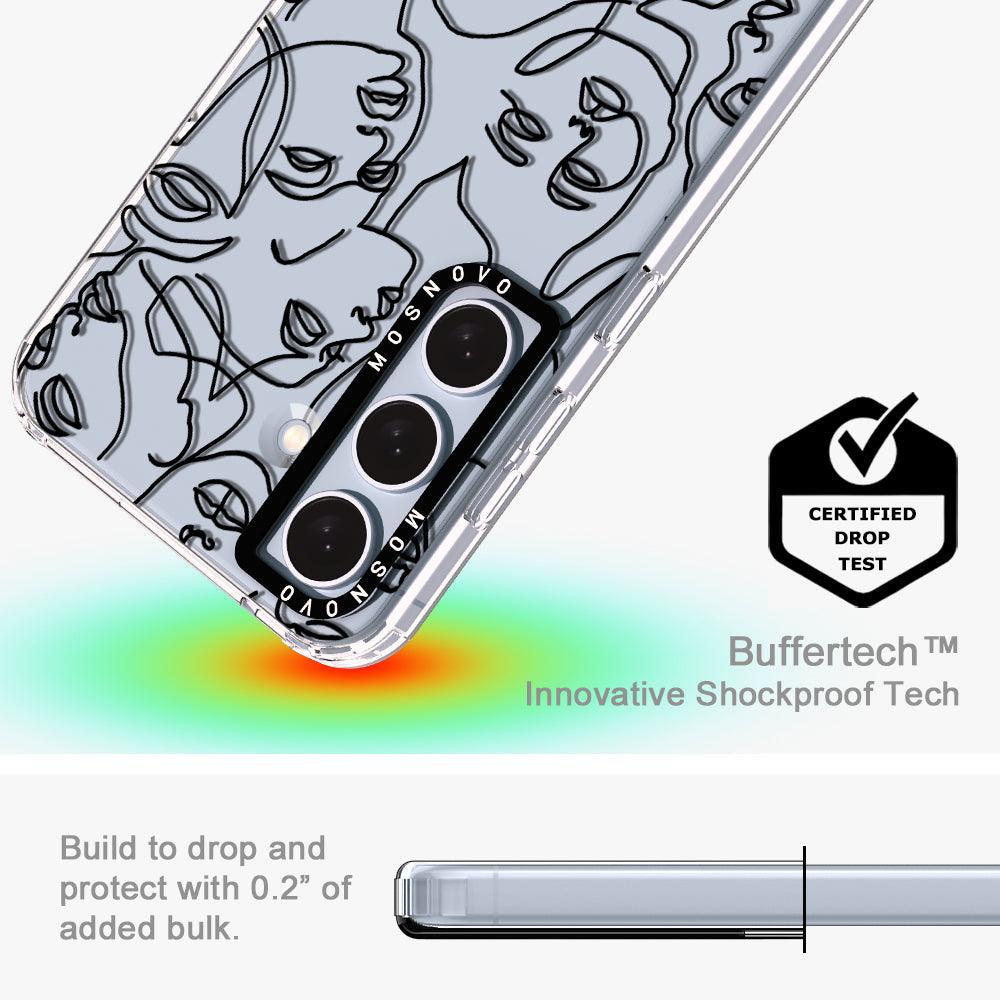 Abstract Face Line Art Phone Case - Samsung Galaxy S24 Plus Case - MOSNOVO