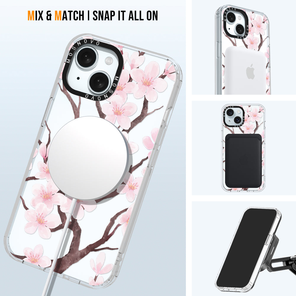 Cherry Blossom Flower Phone Case - iPhone 15 Case - MOSNOVO