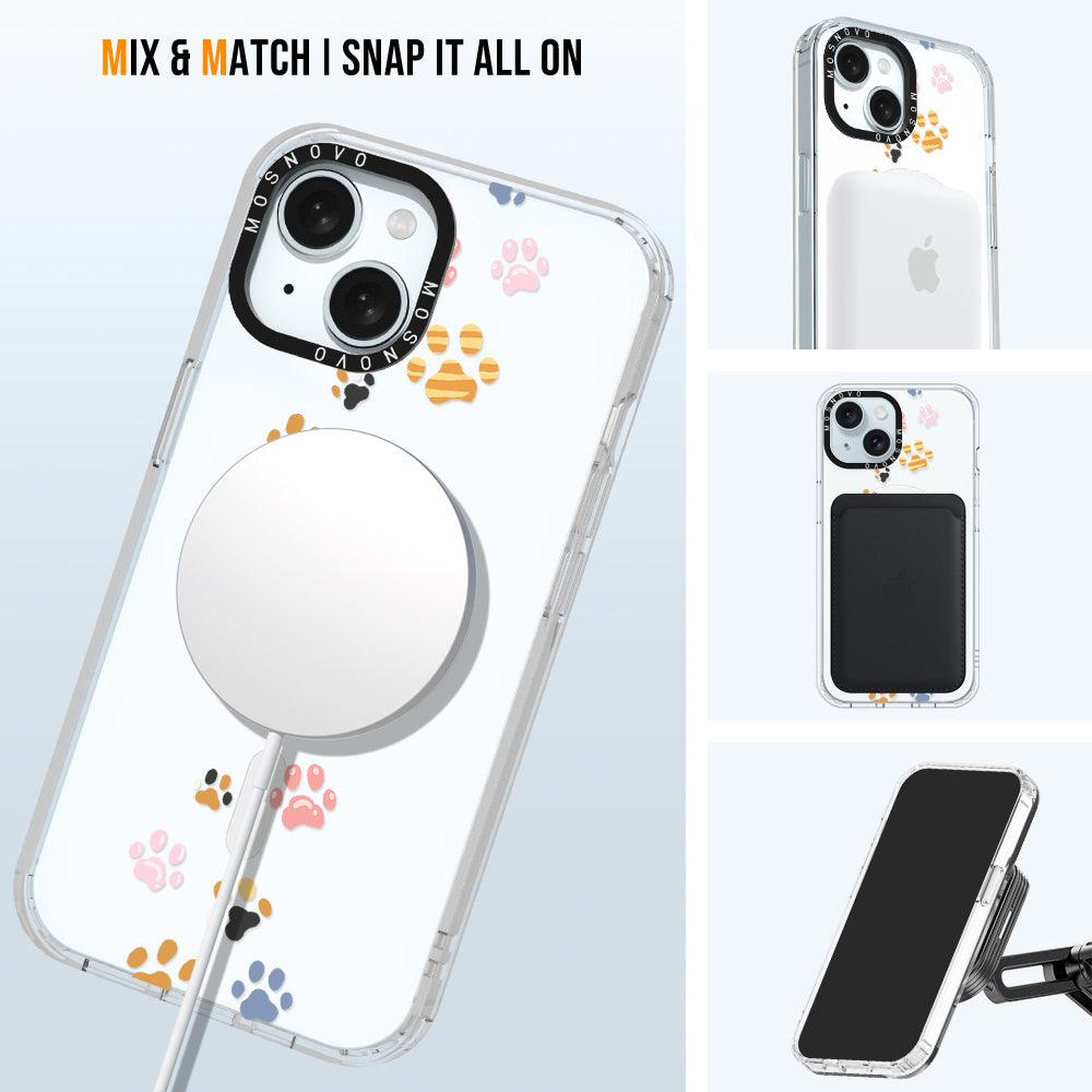 Colorful Paw Phone Case - iPhone 15 Case - MOSNOVO