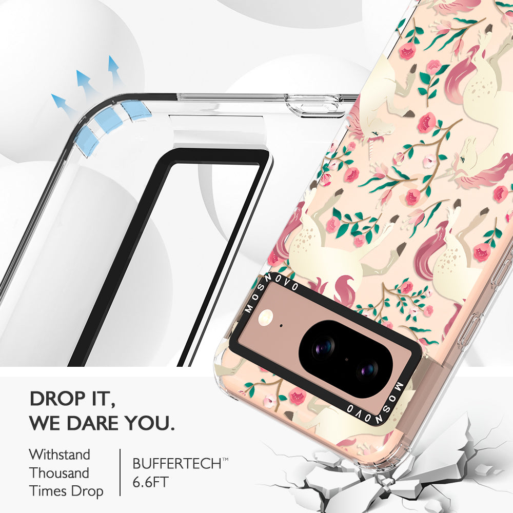 Unicorn with Floral Phone Case - Google Pixel 8 Case - MOSNOVO