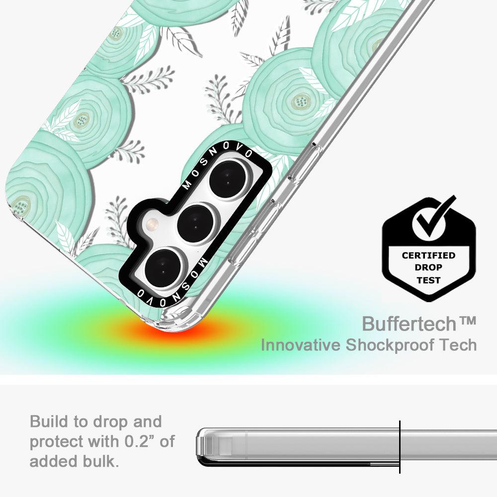 Mint Flower Phone Case - Samsung Galaxy S23 FE Case