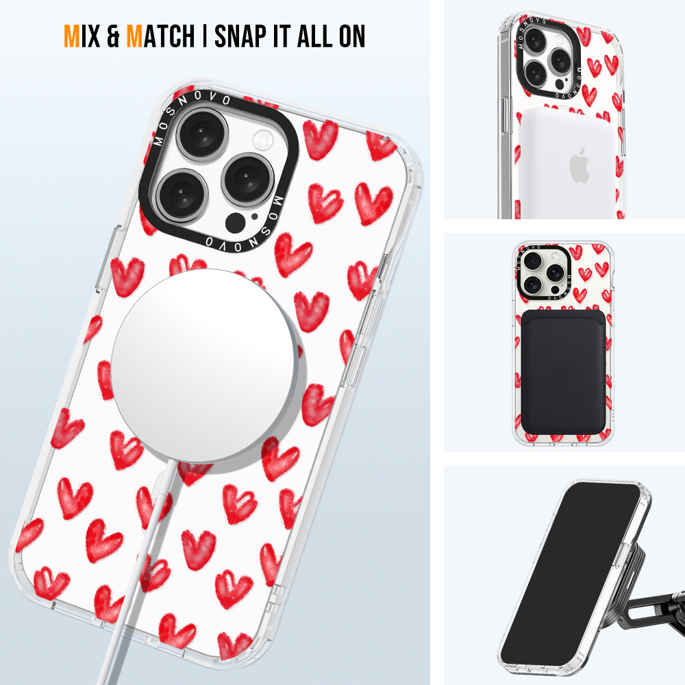 Cute Little Hearts Phone Case - iPhone 15 Pro Max Case - MOSNOVO