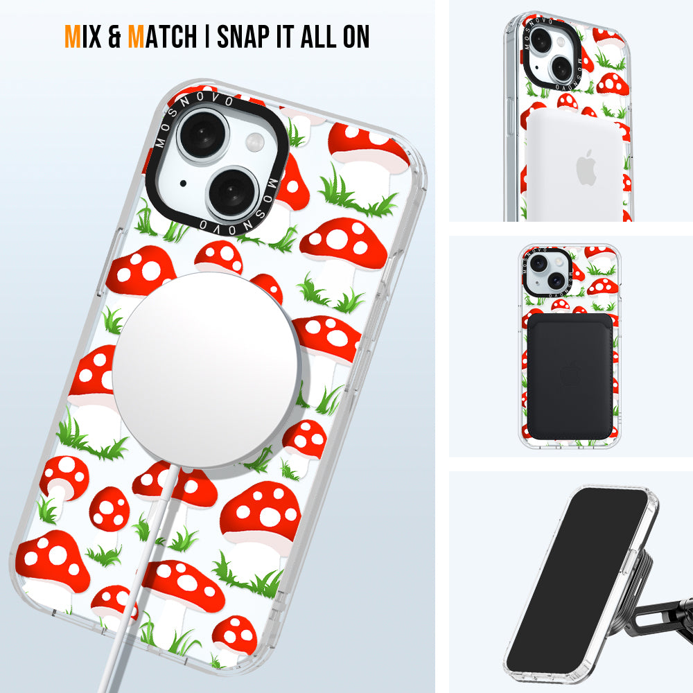 Cute Mushroom Phone Case - iPhone 15 Case - MOSNOVO