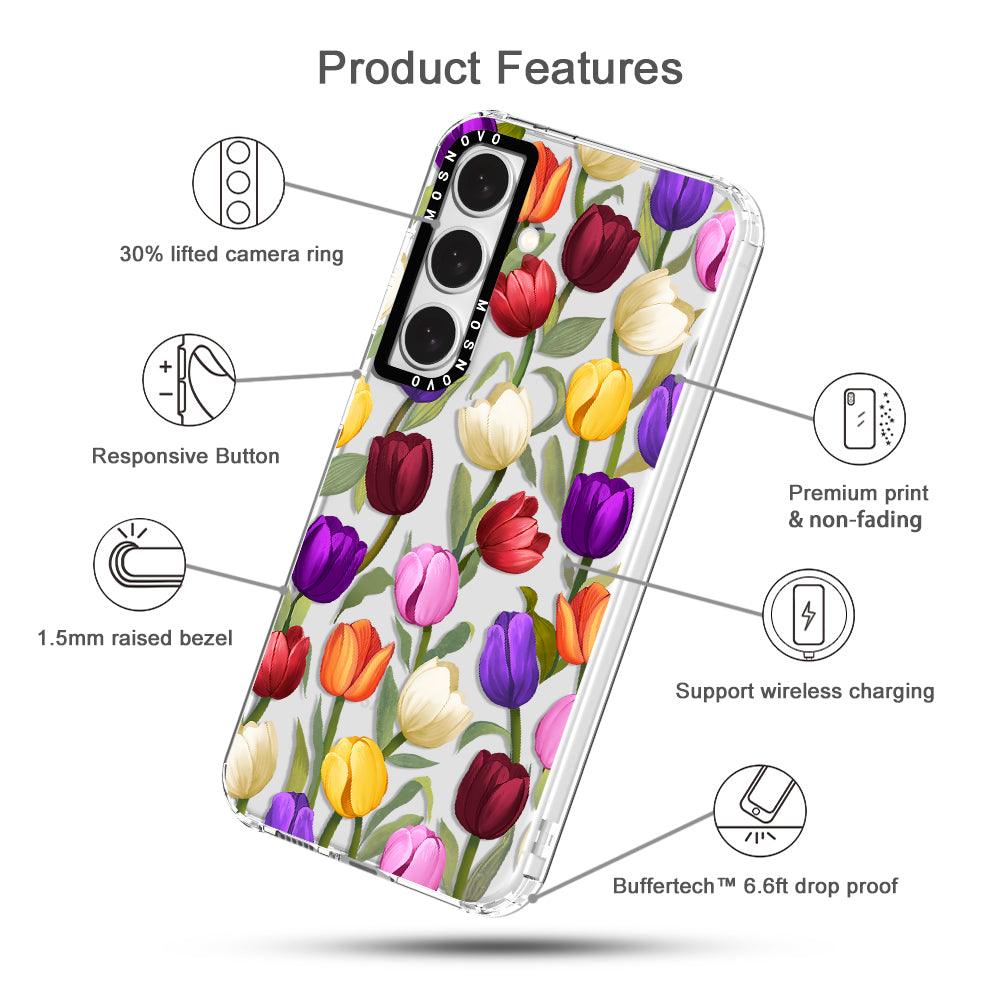 Colorful Tulips Phone Case - Samsung Galaxy S24 Plus Case - MOSNOVO