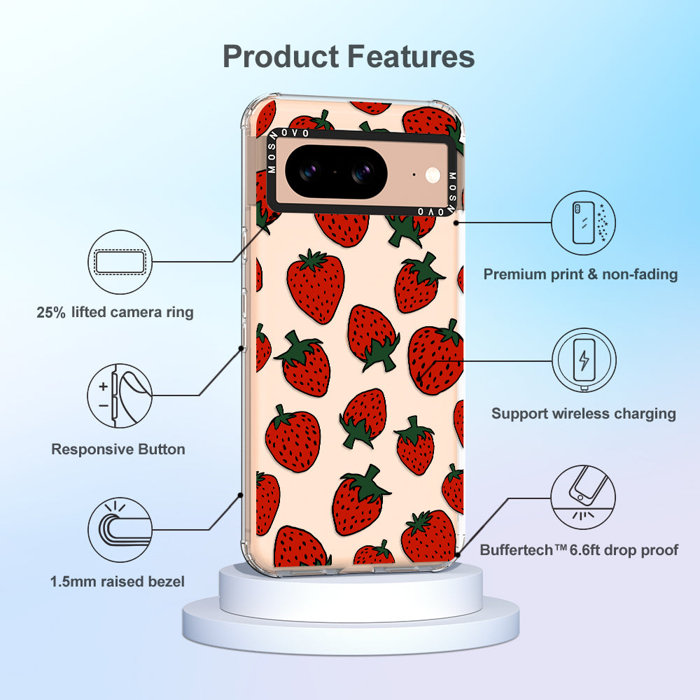 Red Strawberry Phone Case - Google Pixel 8 Case - MOSNOVO