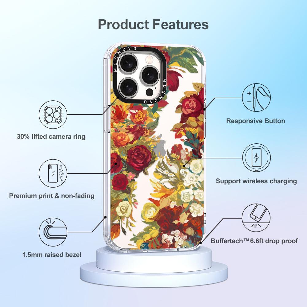 Vintage Flower Garden Phone Case - iPhone 15 Pro Max Case - MOSNOVO