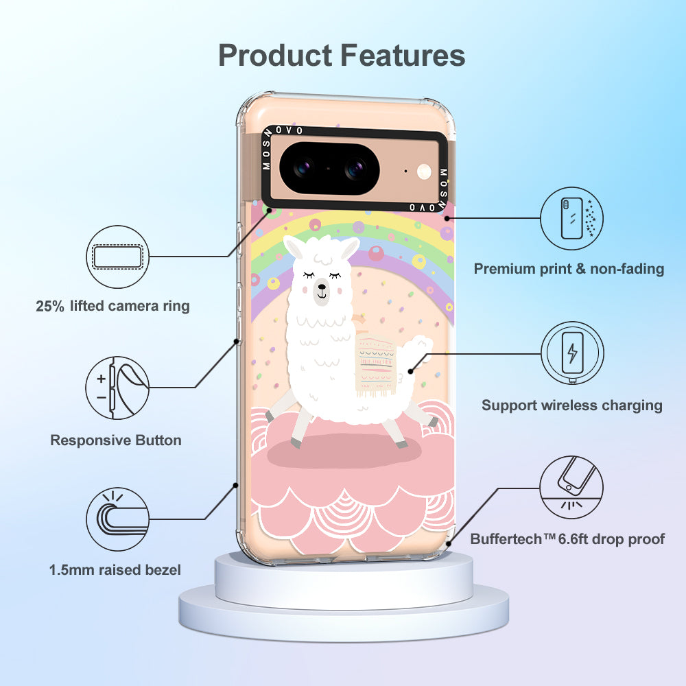 Rainbow Alpaca Phone Case - Google Pixel 8 Case - MOSNOVO