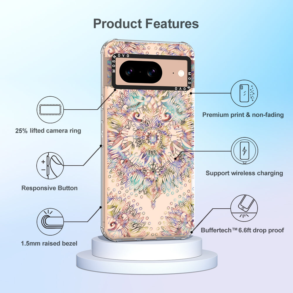 Rainbow Mandala Phone Case - Google Pixel 8 Case - MOSNOVO