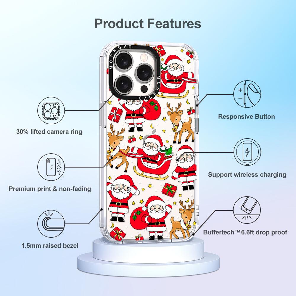 Cute Santa Claus Deer Phone Case - iPhone 15 Pro Max Case - MOSNOVO