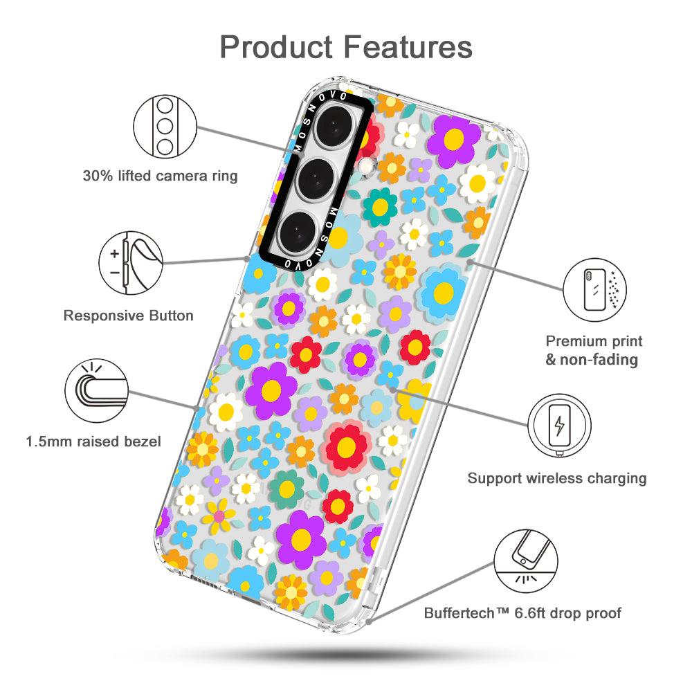 Groovy Floral Phone Case - Samsung Galaxy S24 Plus Case - MOSNOVO