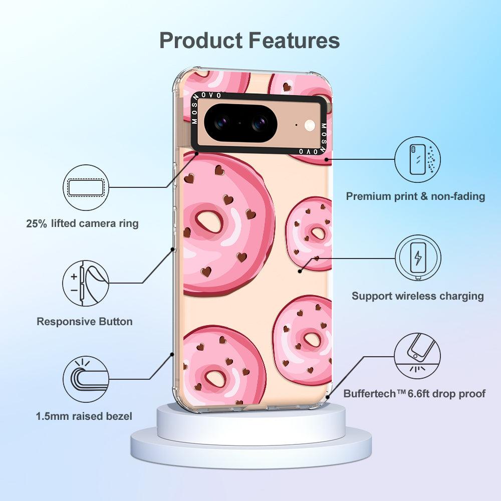 Pink Donuts Phone Case - Google Pixel 8 Case - MOSNOVO