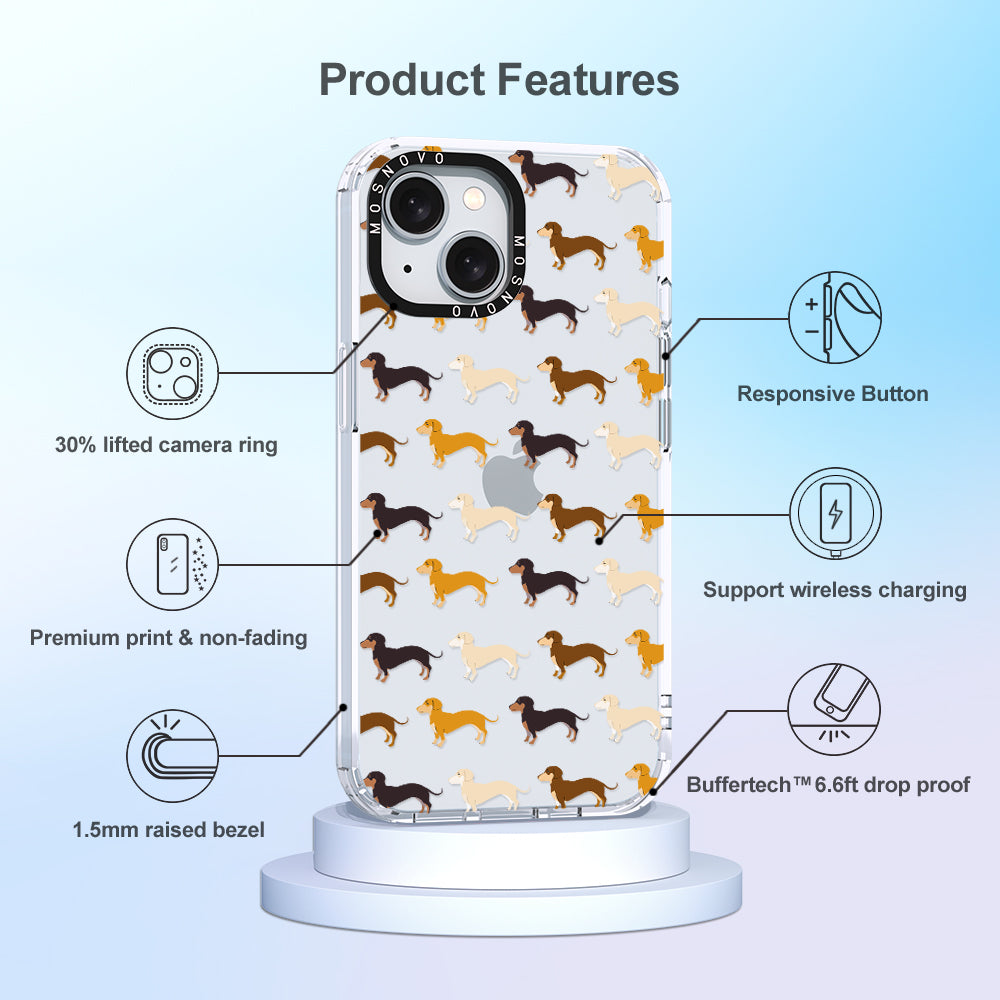 Cute Dachshund Phone Case - iPhone 15 Plus Case - MOSNOVO