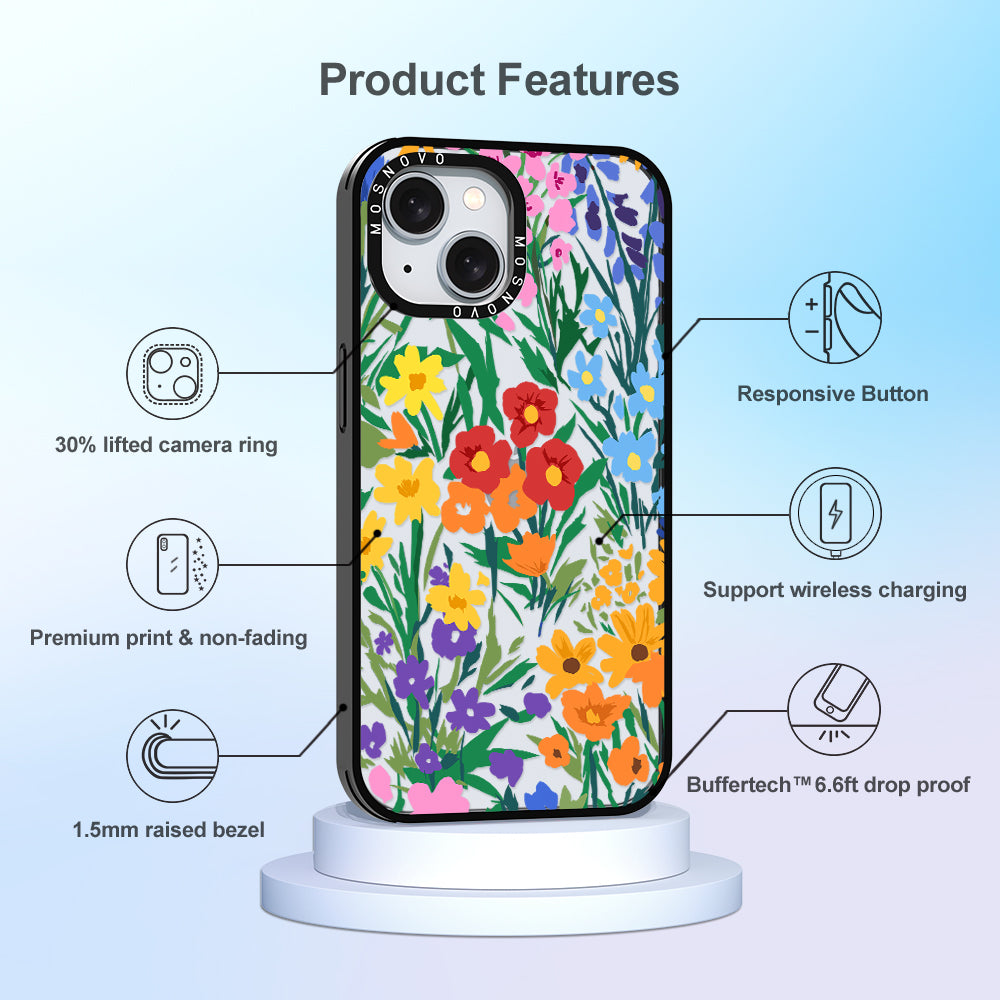 Spring Botanical Flower Floral Phone Case - iPhone 15 Plus Case - MOSNOVO