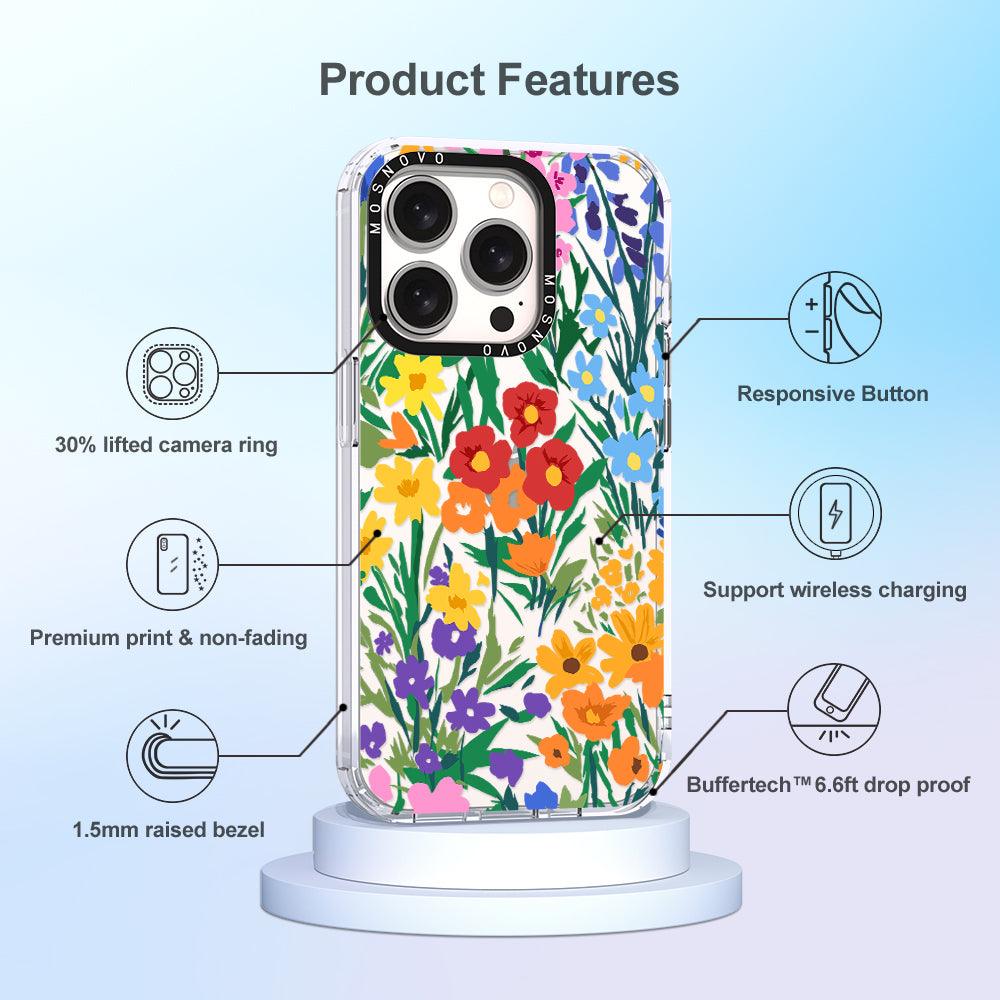 Spring Botanical Flower Floral Phone Case - iPhone 15 Pro Case - MOSNOVO