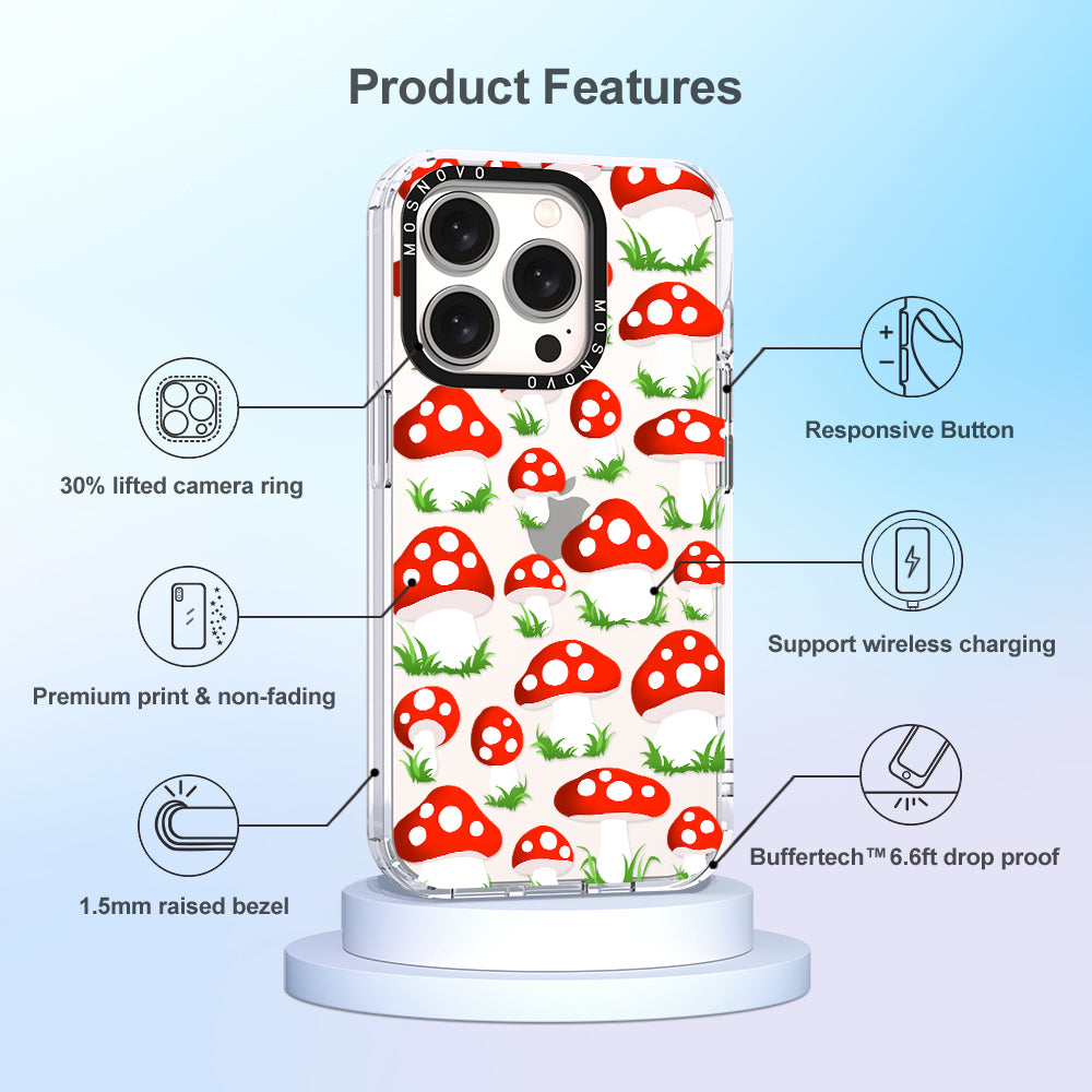 Cute Mushroom Phone Case - iPhone 15 Pro Case - MOSNOVO