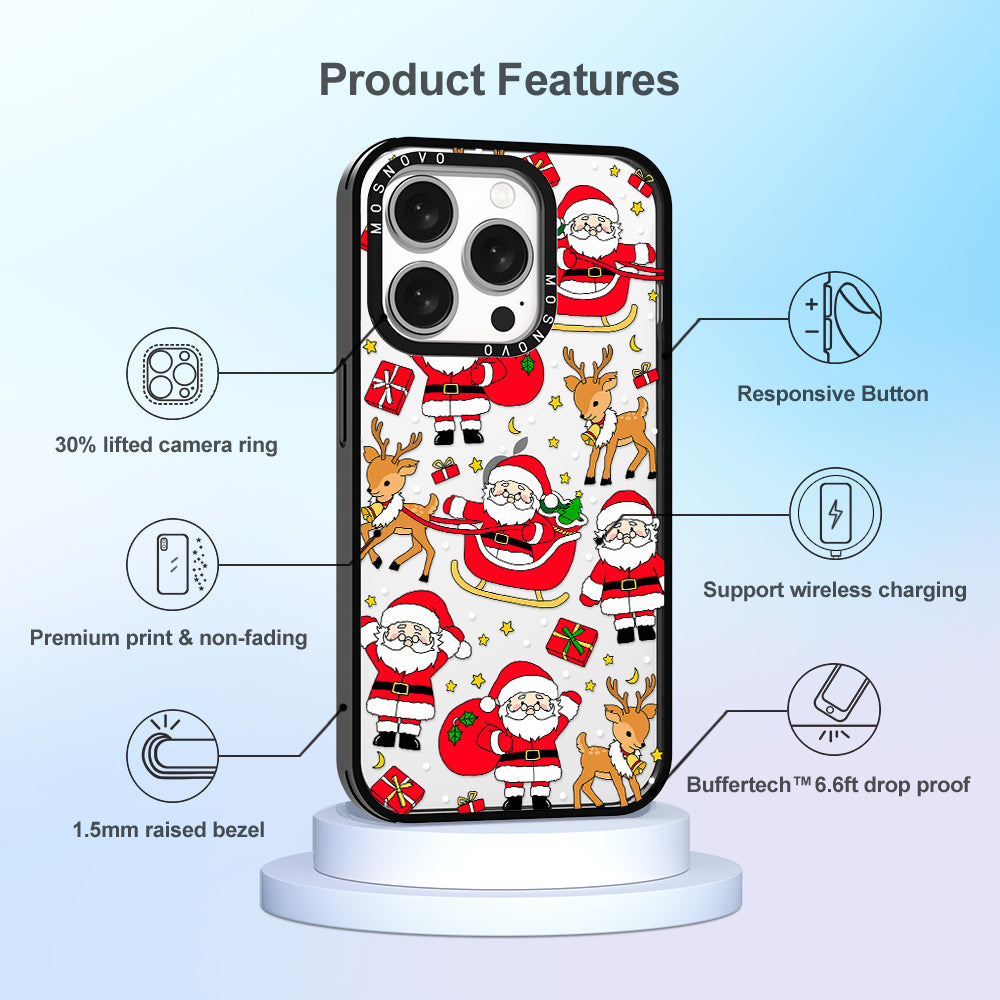 Cute Santa Claus Deer Phone Case - iPhone 15 Pro Case - MOSNOVO