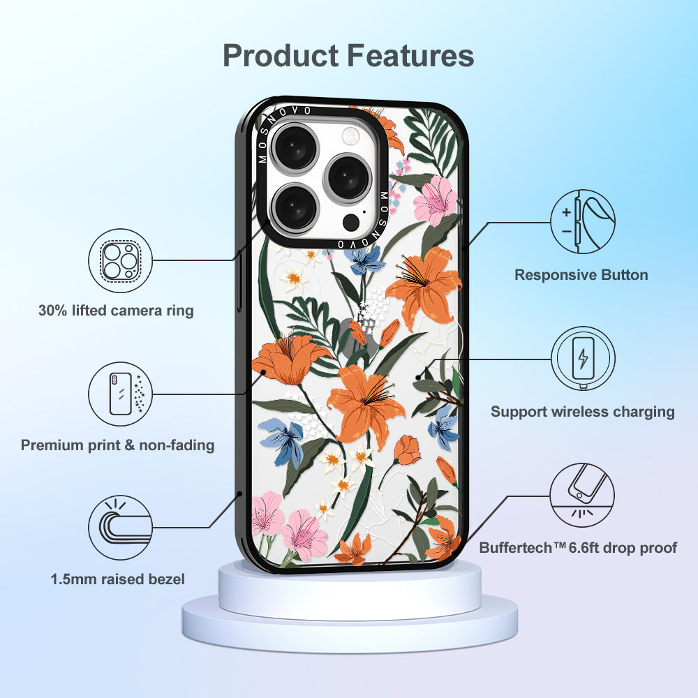 Lily Garden Phone Case - iPhone 15 Pro Case - MOSNOVO