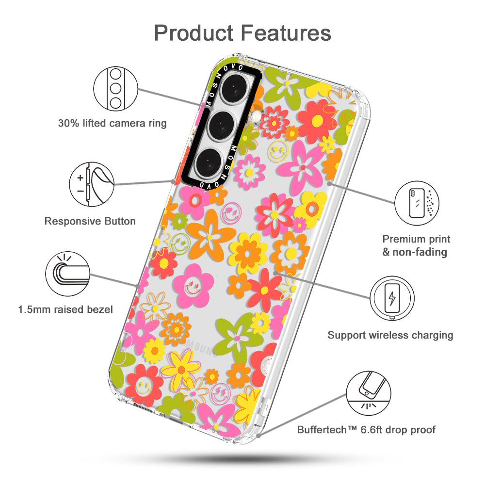 70's Groovy Floral Phone Case - Samsung Galaxy S24 Plus Case