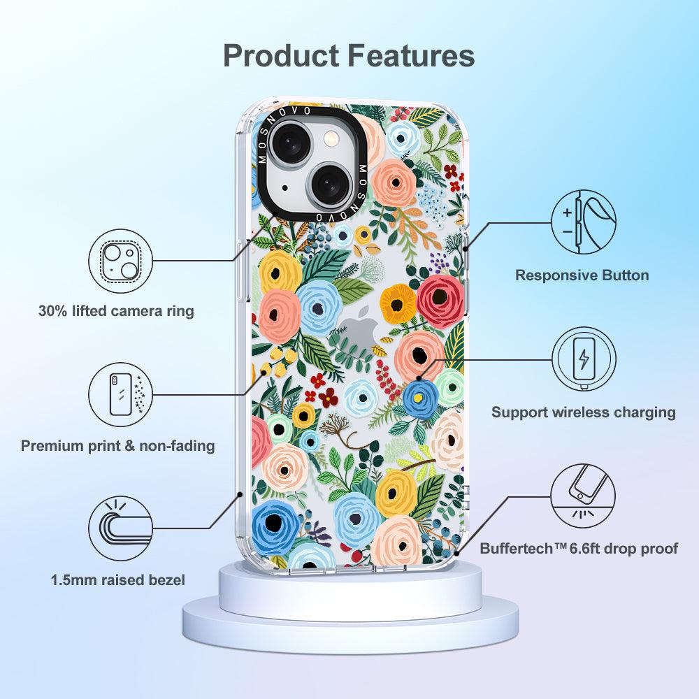 Pastel Perfection Flower Phone Case - iPhone 15 Plus Case - MOSNOVO