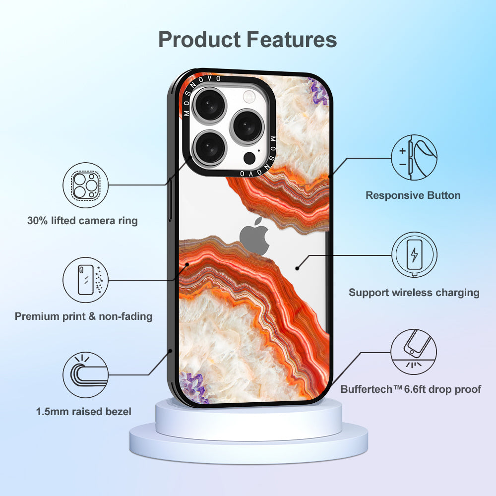 Agate Red Phone Case - iPhone 15 Pro Case - MOSNOVO