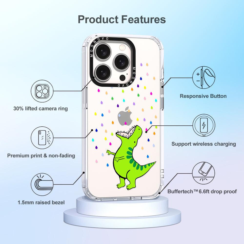 Rainbow Dinosaur Phone Case - iPhone 15 Pro Case - MOSNOVO