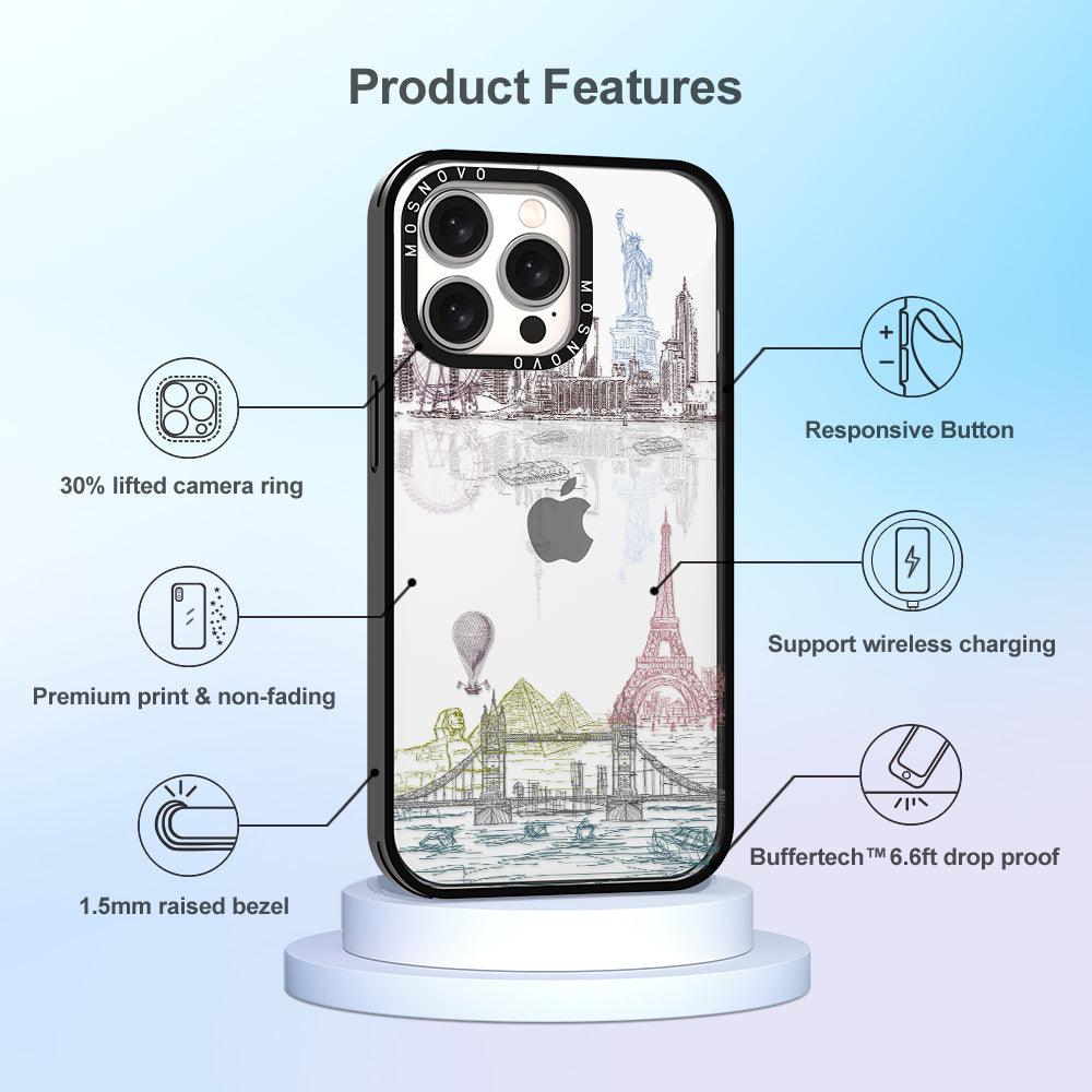 The World City Phone Case - iPhone 15 Pro Max Case - MOSNOVO