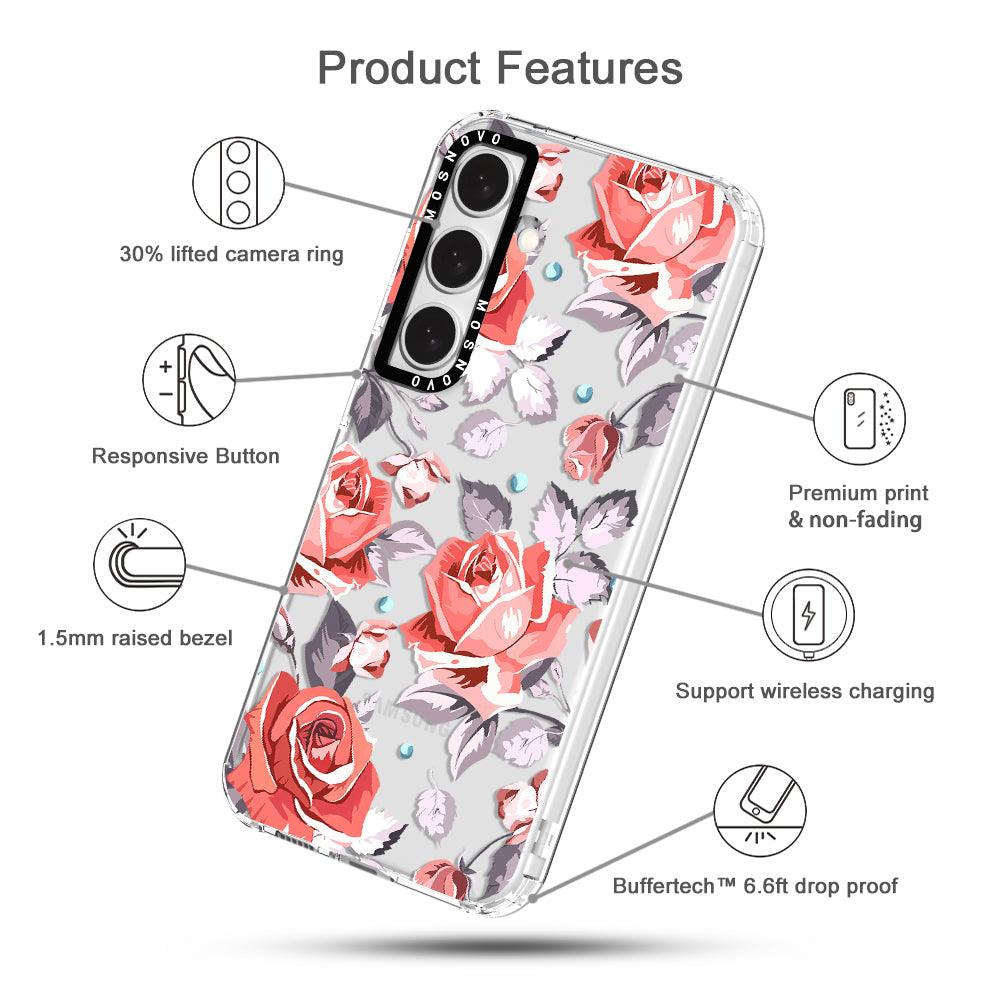 Retro Floral Phone Case - Samsung Galaxy S24 Plus Case - MOSNOVO