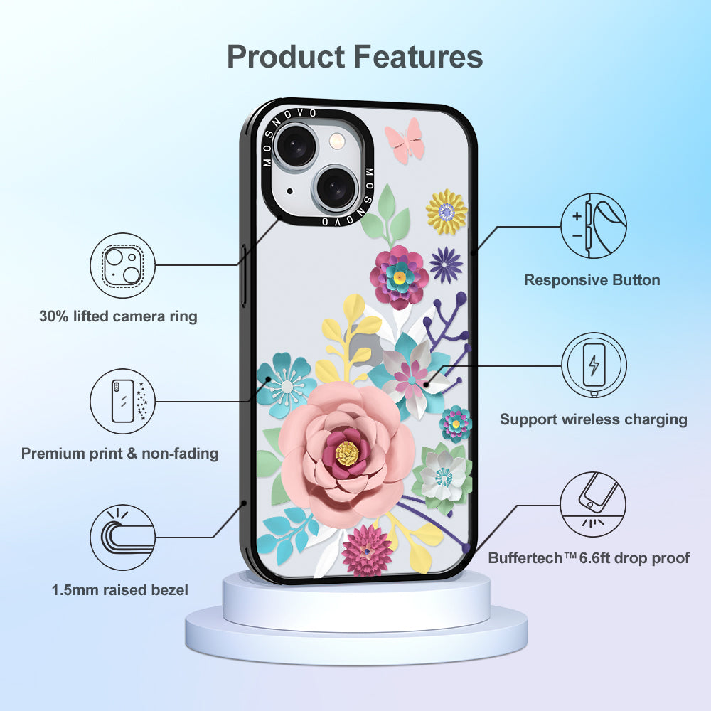 3D Floral Phone Case - iPhone 15 Case - MOSNOVO