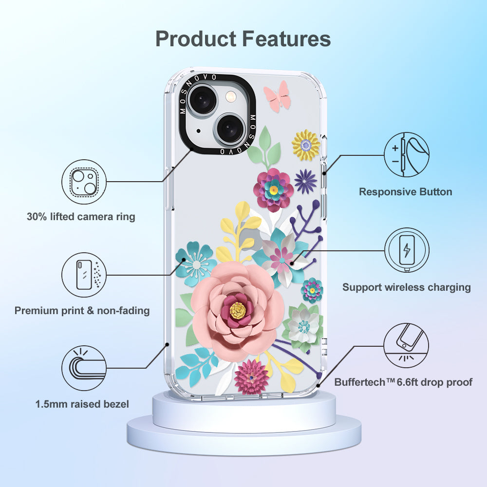 3D Floral Phone Case - iPhone 15 Case - MOSNOVO