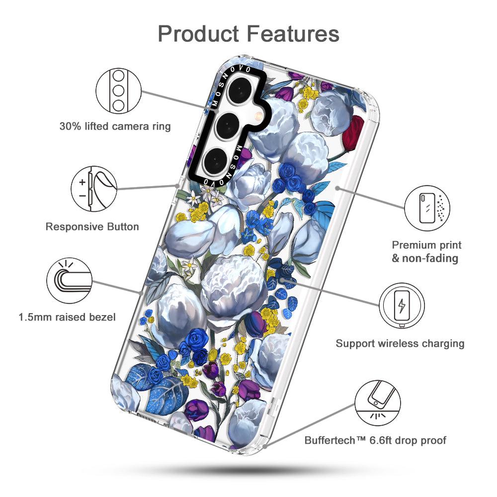 Purple Blue Floral Phone Case - Samsung Galaxy S23 FE Case