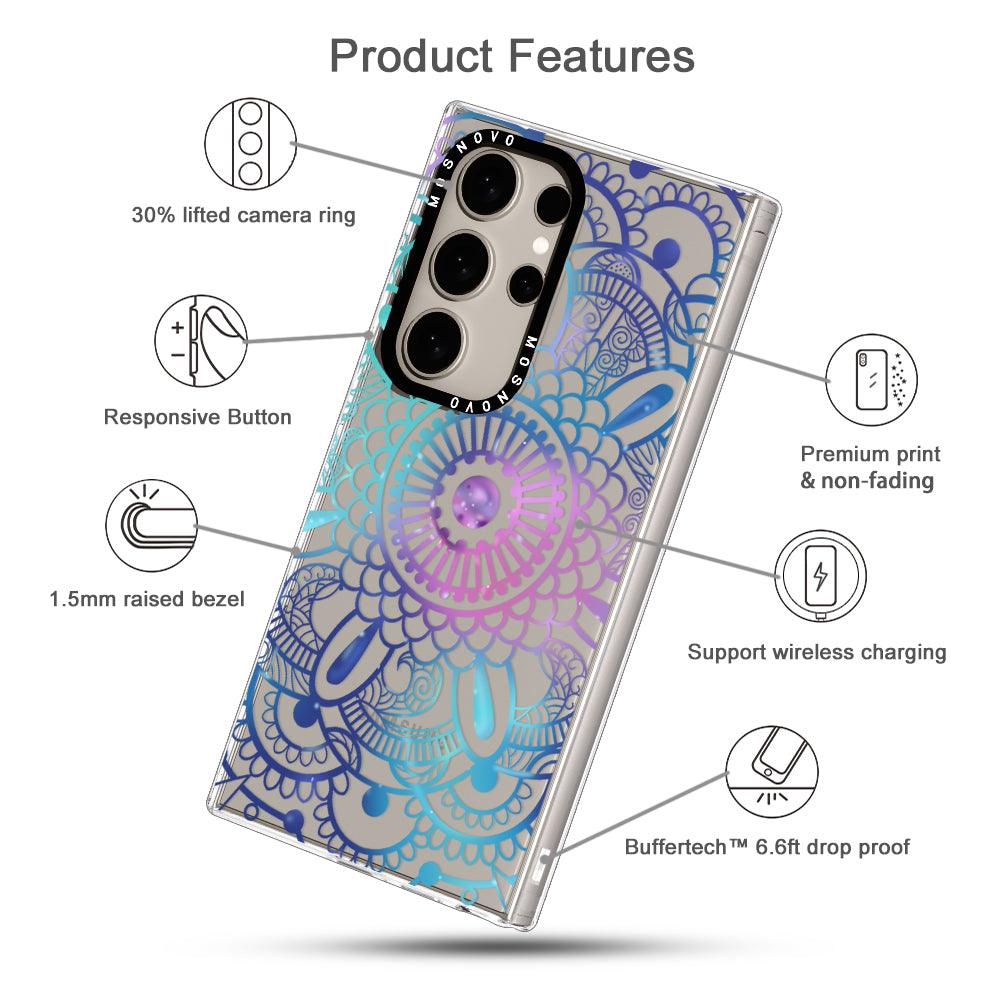 Violet Blue Mandala Phone Case - Samsung Galaxy S24 Ultra Case - MOSNOVO