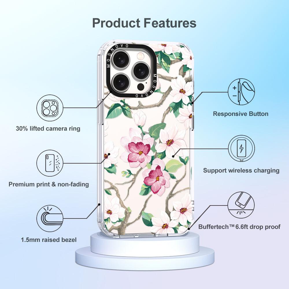 Magnolia Phone Case - iPhone 15 Pro Max Case - MOSNOVO