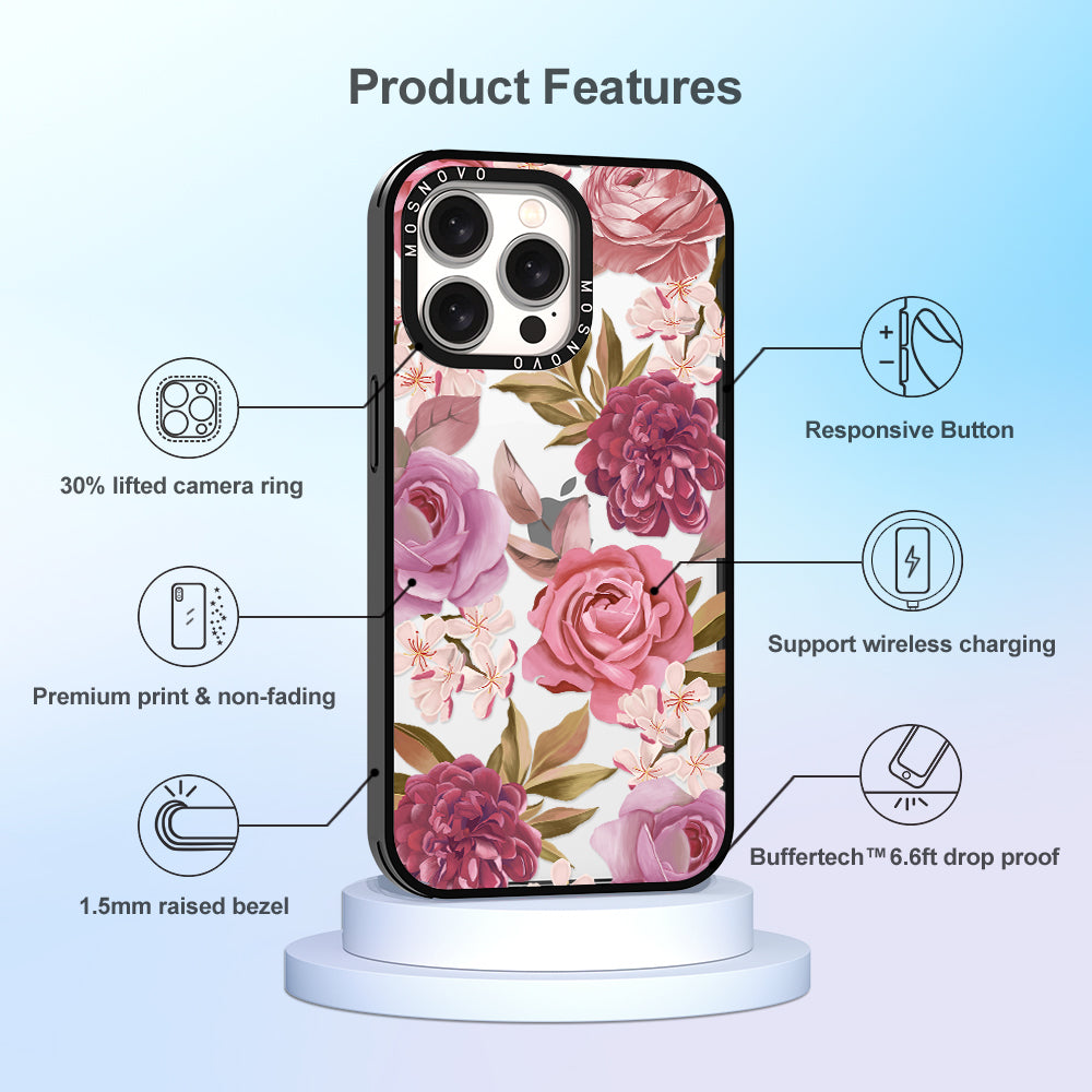 Blossom Flowe Floral Phone Case - iPhone 15 Pro Max Case - MOSNOVO