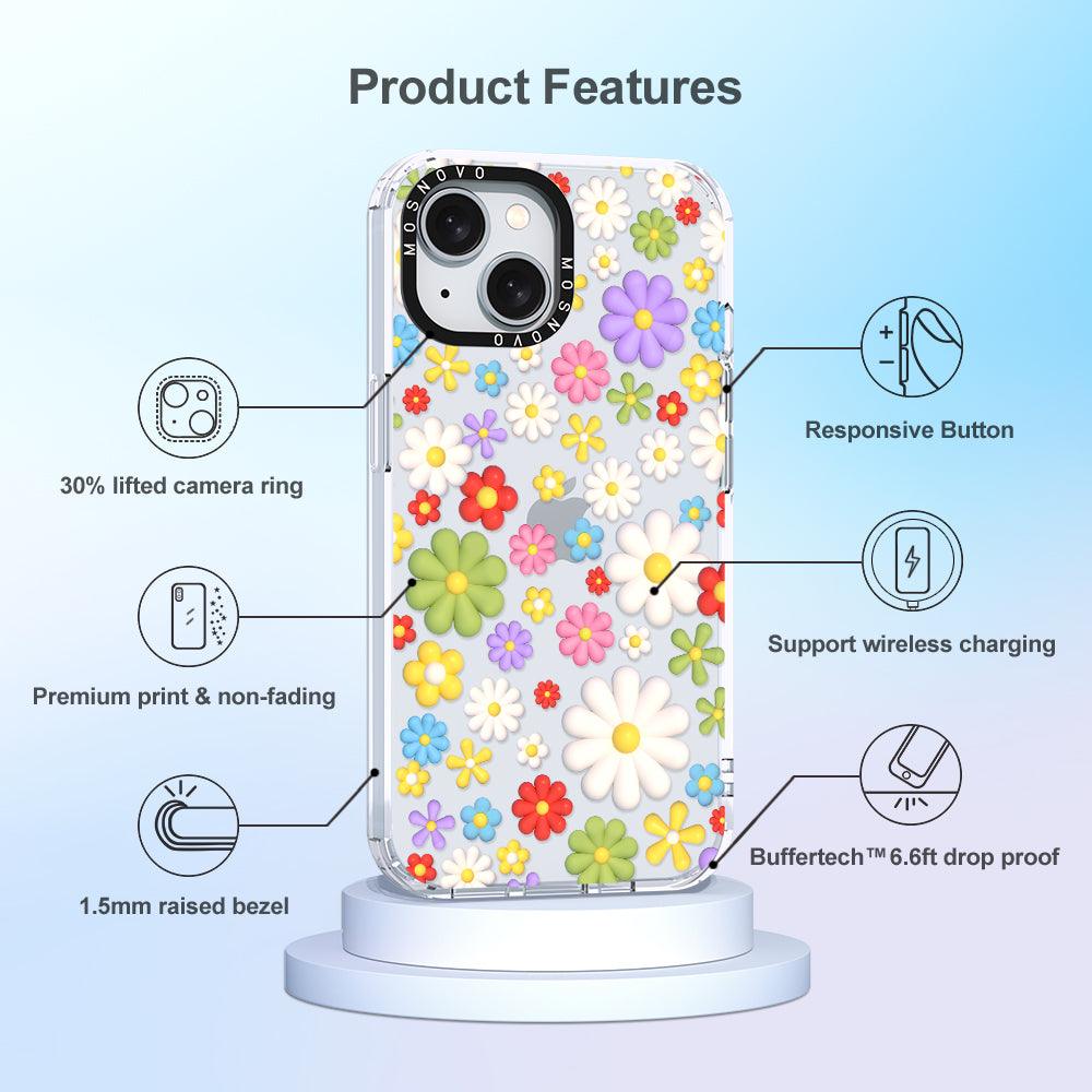 3D Flowers Phone Case - iPhone 15 Case - MOSNOVO