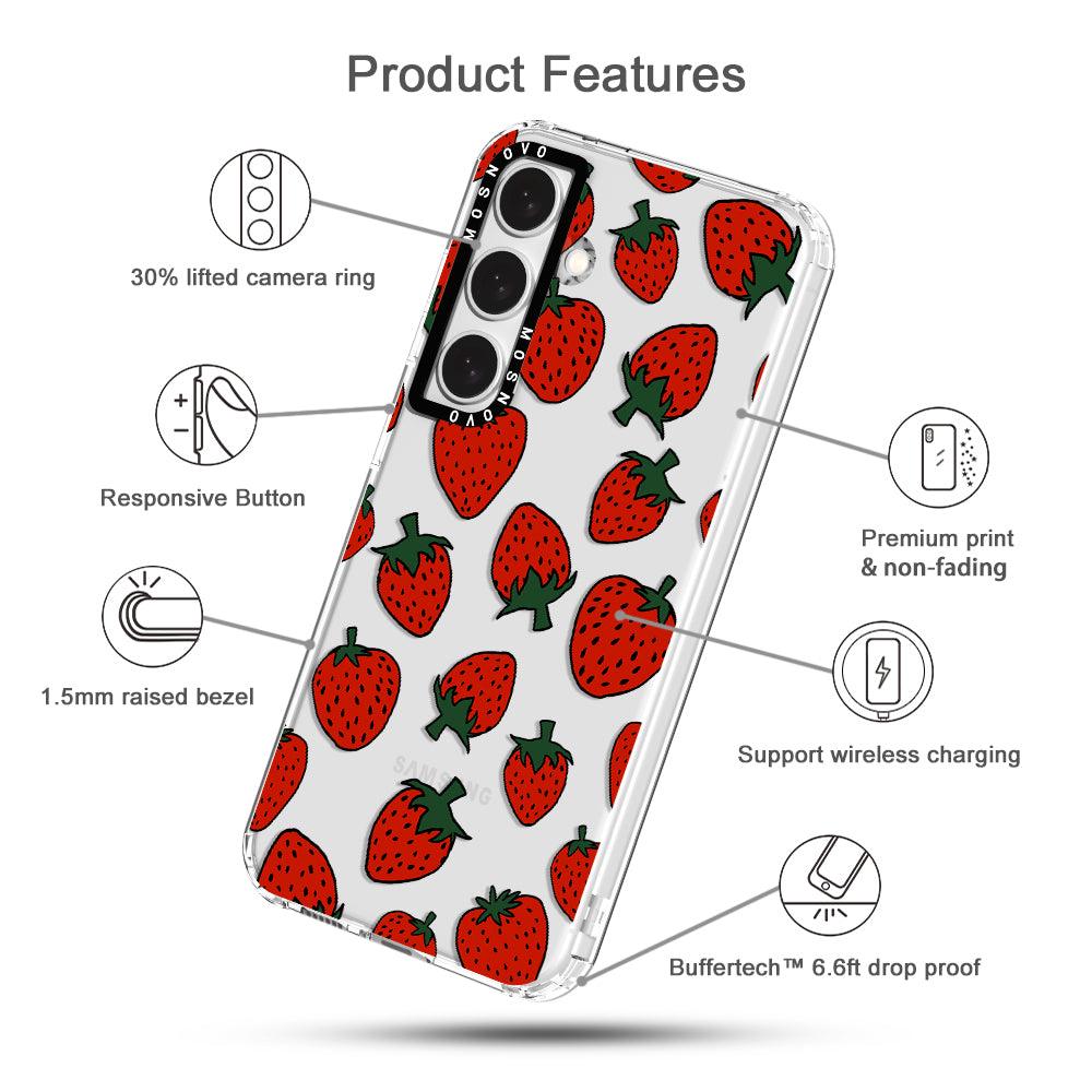 Red Strawberry Phone Case - Samsung Galaxy S24 Case - MOSNOVO