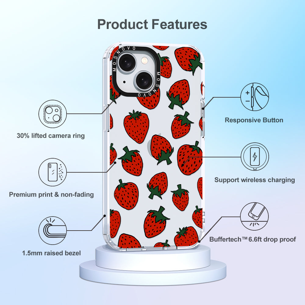 Red Strawberry Phone Case - iPhone 15 Case - MOSNOVO