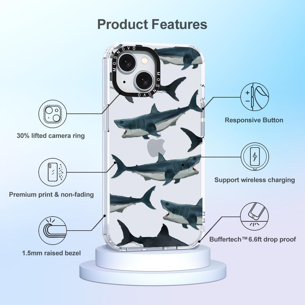 White Shark Phone Case - iPhone 15 Case - MOSNOVO